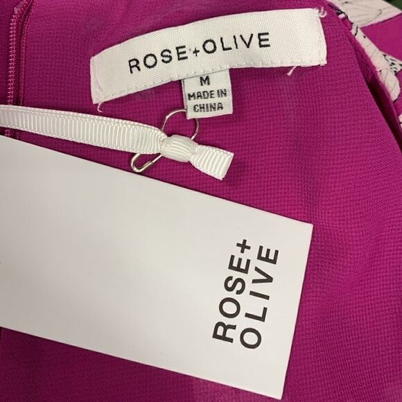 Rose + Olive Magenta Floral Sleeveless Blouse - Picture 5 of 7